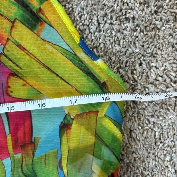 Trina Turk Swim Cover-Up Maxi Dress ~ Polynesia Palms - Sheer Size Small - Picture 7 of 9